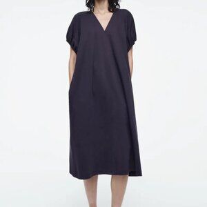 COS Navy Oversized Midi V-neck Dress - NWT